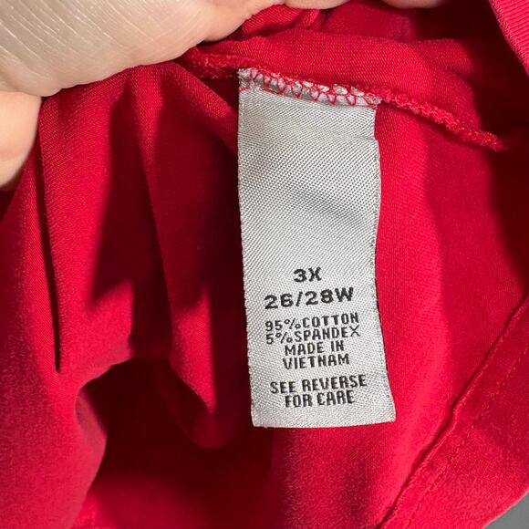 Liz & Me Catherines Red Stars Rhinestone T-Shirt - 3X (26/28) - Womens Plus Size - Picture 7 of 8